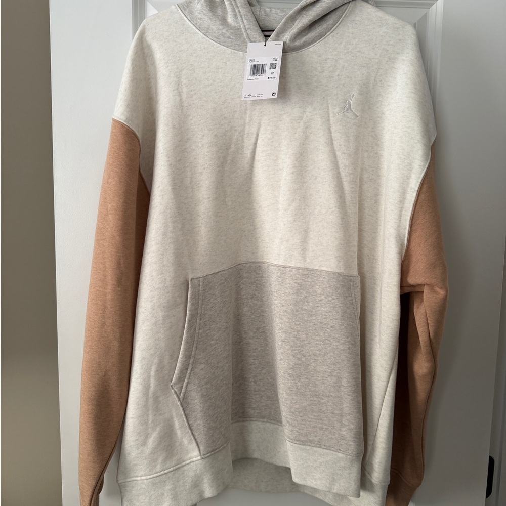 Jordan Men's Cream and Tan Hoodie
